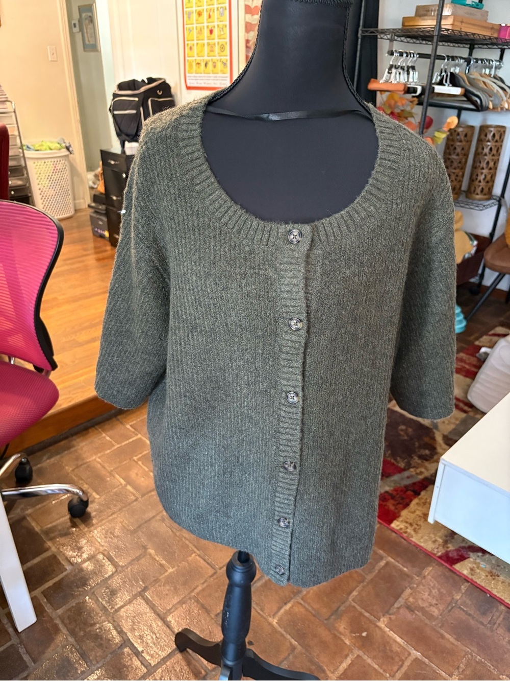 Torrid Olive Green Button-Front Women's Sweater